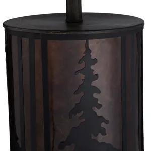Metal Table Lamp With Nightlight And Mica Shade