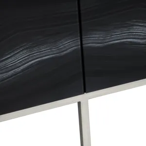 Reverse Painted Glass 4-door Media Credenza/sideboard