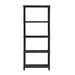 Mindi Wood 4-shelf Black Etagere