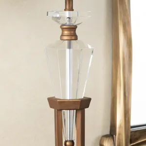 Crystal & Metal Table Lamp With Shade
