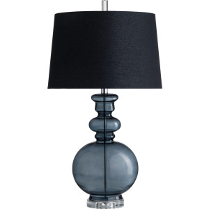 Glass Table Lamp With Linen Shade