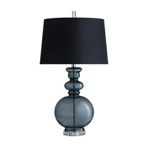 Glass Table Lamp With Linen Shade