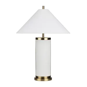 Set Of 2 Metal Table Lamp With Linen Shade