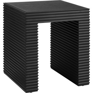 Square Black Wooden Accent End Table