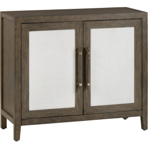 Deep Brown 2-door Rattan Media Cabinet