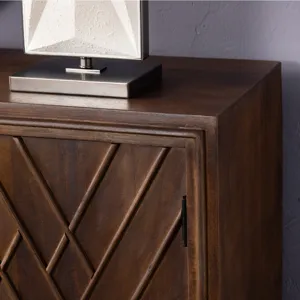 Solid Wood 4-door Media Credenza/sideboard