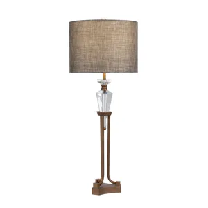 Crystal & Metal Table Lamp With Shade