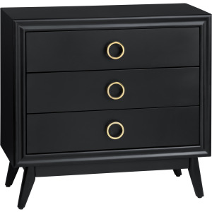 3-drawer Black Accent Chest
