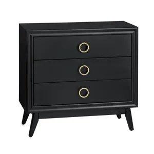 3-drawer Black Accent Chest