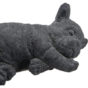 Set Of Three Playful Gray Pug Dog Sculptures