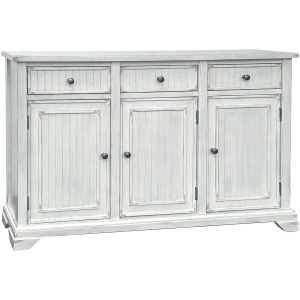 3-door, 3-drawer White Sideboard/credenza