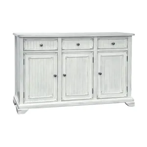 3-door, 3-drawer White Sideboard/credenza