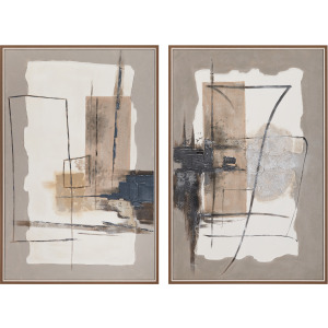 Urban Layers 2-piece Modern Abstract Framed Canvas Set