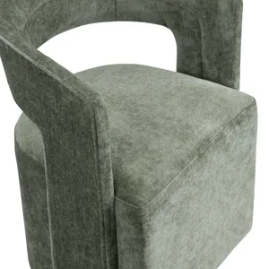 Set Of 2 Green Upholstered Dining Chairs
