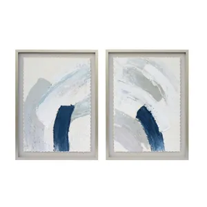 Modern Flow 2-piece Abstract Framed Wall Art Set