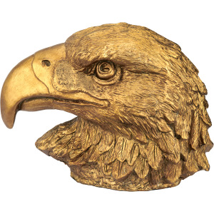 Gold Eagle Head Sculpture