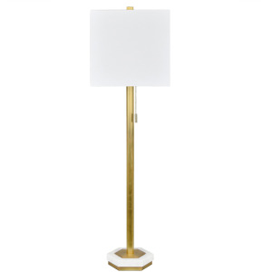 Gold Metal Table Lamp With Linen Shade