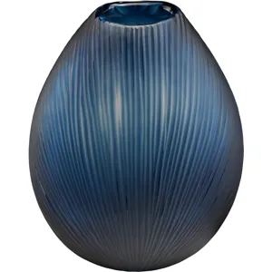 Whaley Small Blue Textured Modern Glass Vase