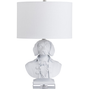 Resin & Crystal Table Lamp With Linen Shade