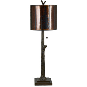 Set Of 2 Resin Buffet Lamp With Mica Shade