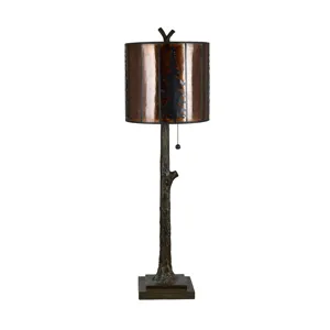 Set Of 2 Resin Buffet Lamp With Mica Shade