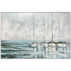 Harbor Reflections Framed Canvas Wall Art