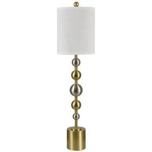 Set Of 2 Metal Buffet Lamp With Linen Shade
