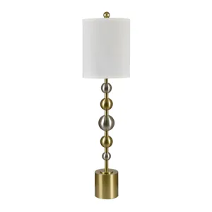 Set Of 2 Metal Buffet Lamp With Linen Shade