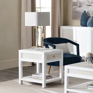 Crystal & Metal Table Lamp With Linen Shade