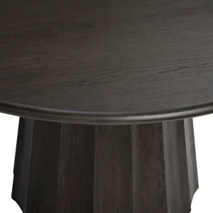 Round Dark Brown Wood Dining Table