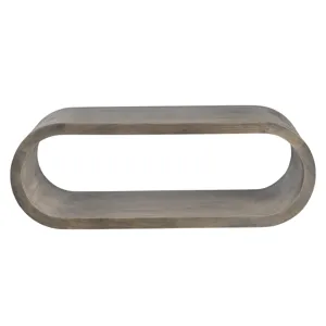 Grey Mango Wood Cocktail Table With Shelf