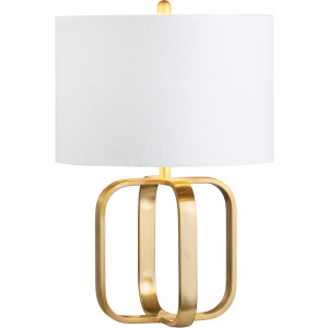 Metal Table Lamp With Linen Shade