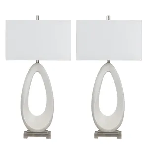 Set Of 2 Resin & Metal Table Lamp With Shade
