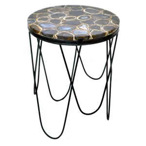 Baxter Black Agate Accent Table