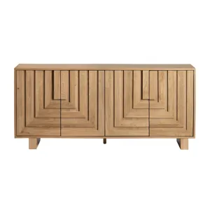 Brown Solid Wood 4-door Media Credenza/sideboard
