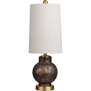 Ceramic And Metal Table Lamp With Oat Linen Shade