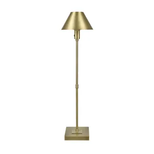 Metal Buffet Lamp With Gold Tapered Drum Shade
