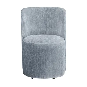 Set Of 2 Blue Upholstered Dining Chairs