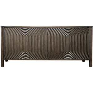 75 In. Brown 4 Door Media Credenza/sideboard
