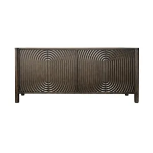 75 In. Brown 4 Door Media Credenza/sideboard