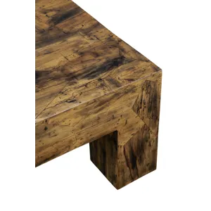Brown Wooden Rectangular Cocktail Coffee Table