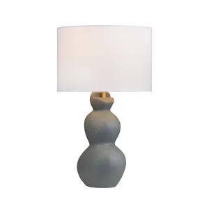 H Ceramic Table Lamp With Shade
