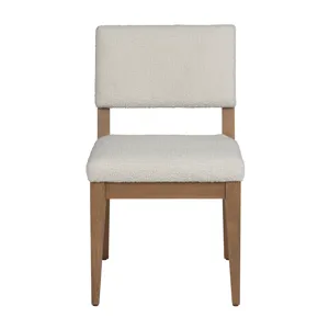 Textured Cream Upholstered Dining Side Chair