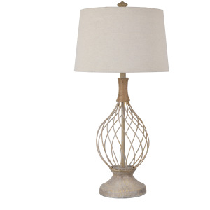 Belle Rive Jute & Wire Teardrop Lamp