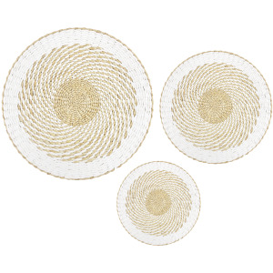 Boho 3-piece Natural Woven Wall Accent Baskets