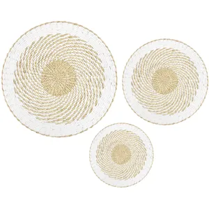 Boho 3-piece Natural Woven Wall Accent Baskets