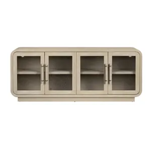 Tan 4-door Media Credenza/sideboard
