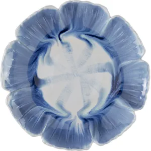 Raine 3-piece Blue & White Floral Petal Ceramic Wall Plate Set