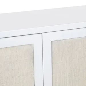 White-washed And Cream 4-door Media Credenza/sideboard