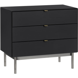 3 Drawer Black Accent Chest